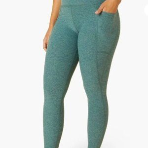 Beyond Yoga Spacedye Out Of Pocket High Waisted Midi Legging in Rainforest Blue